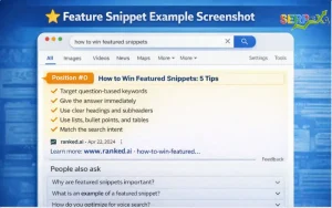 Example of a google features snippet